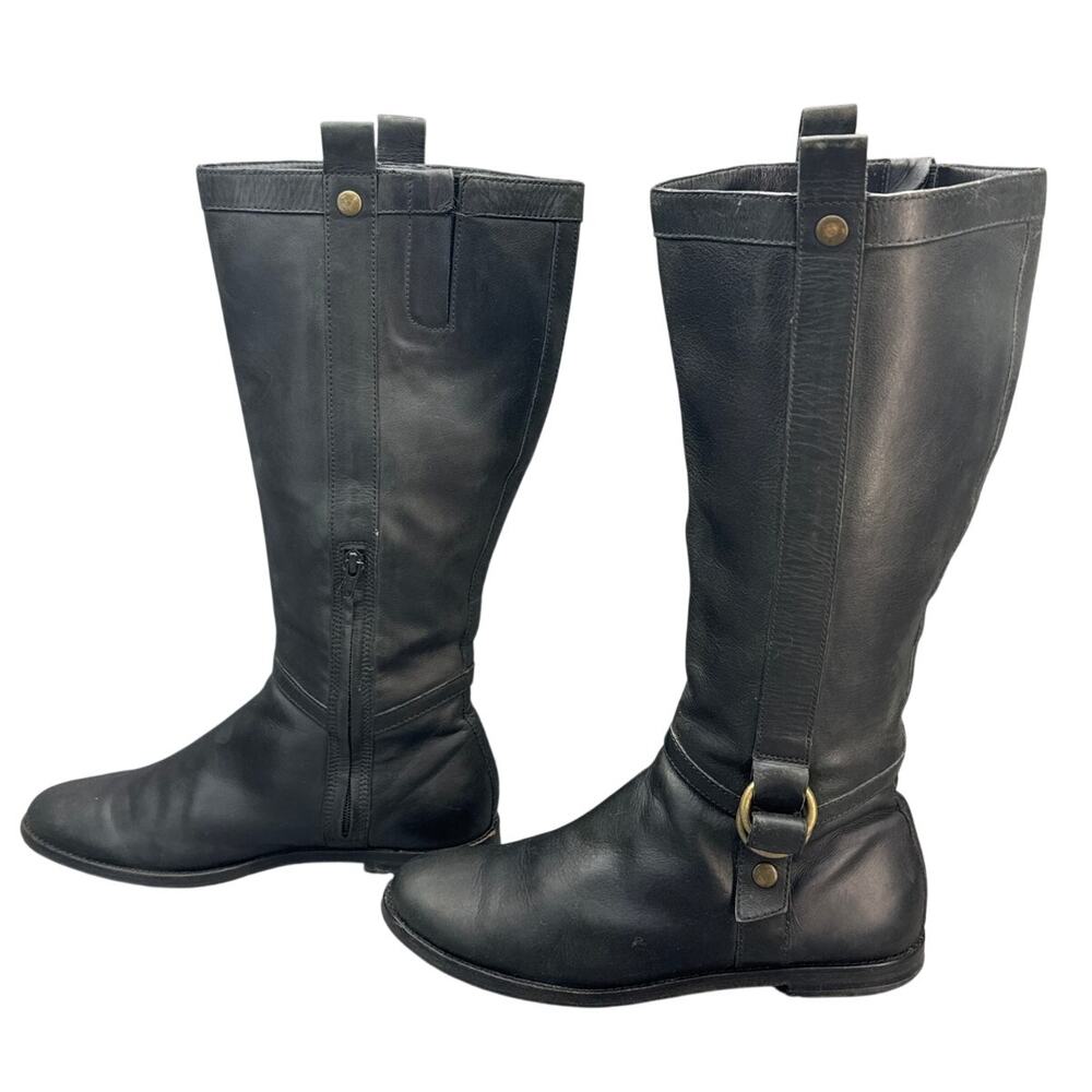 Cole Haan Air Liberty Black Nubuck Leather Tall Riding Boot Women 9.5B - Picture 6 of 10